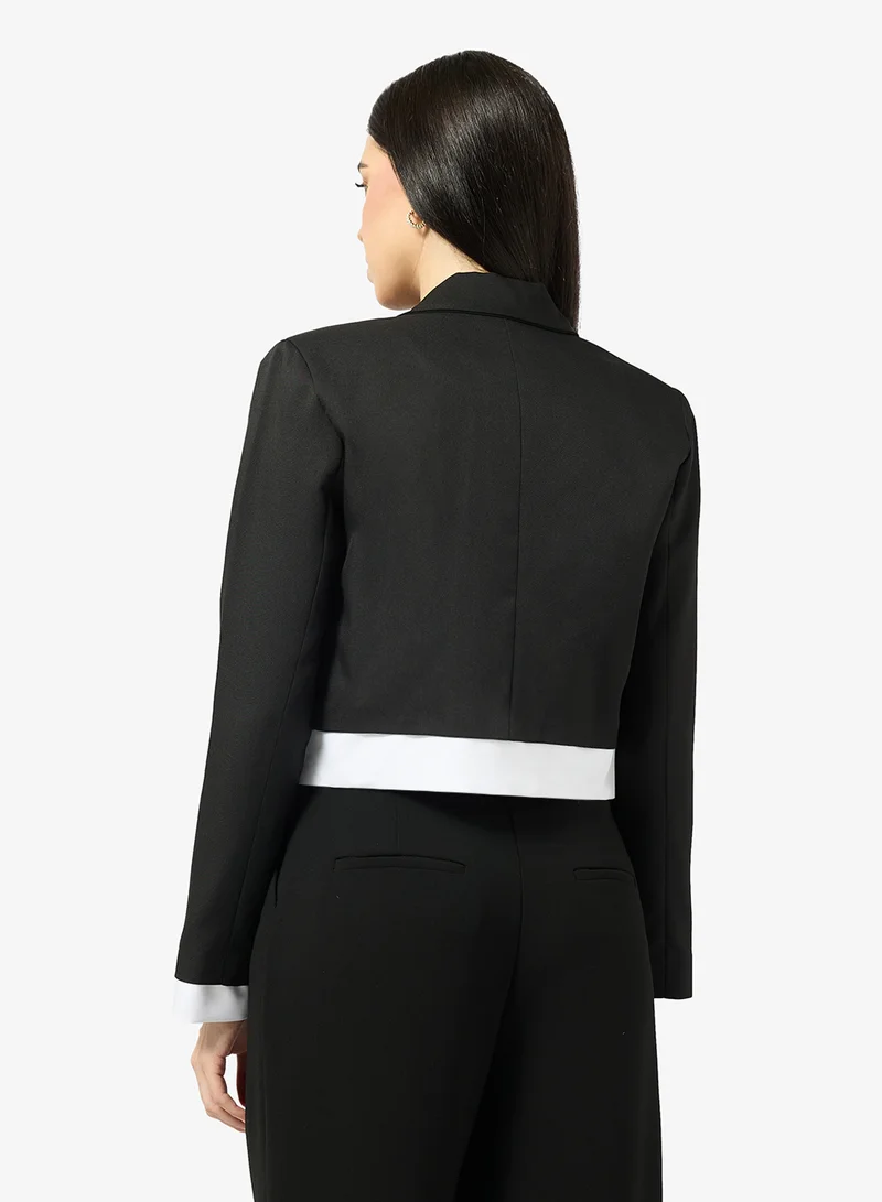 ايلا Cropped Blazer With Contrast Trim